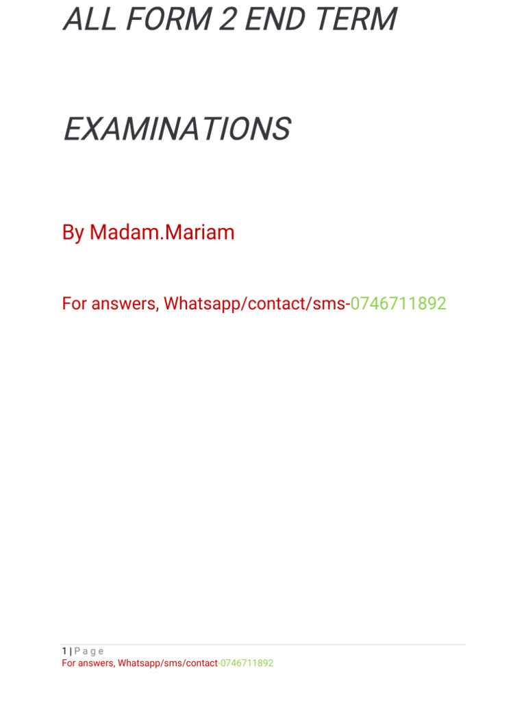 All f2 Exams Set Three | PDF