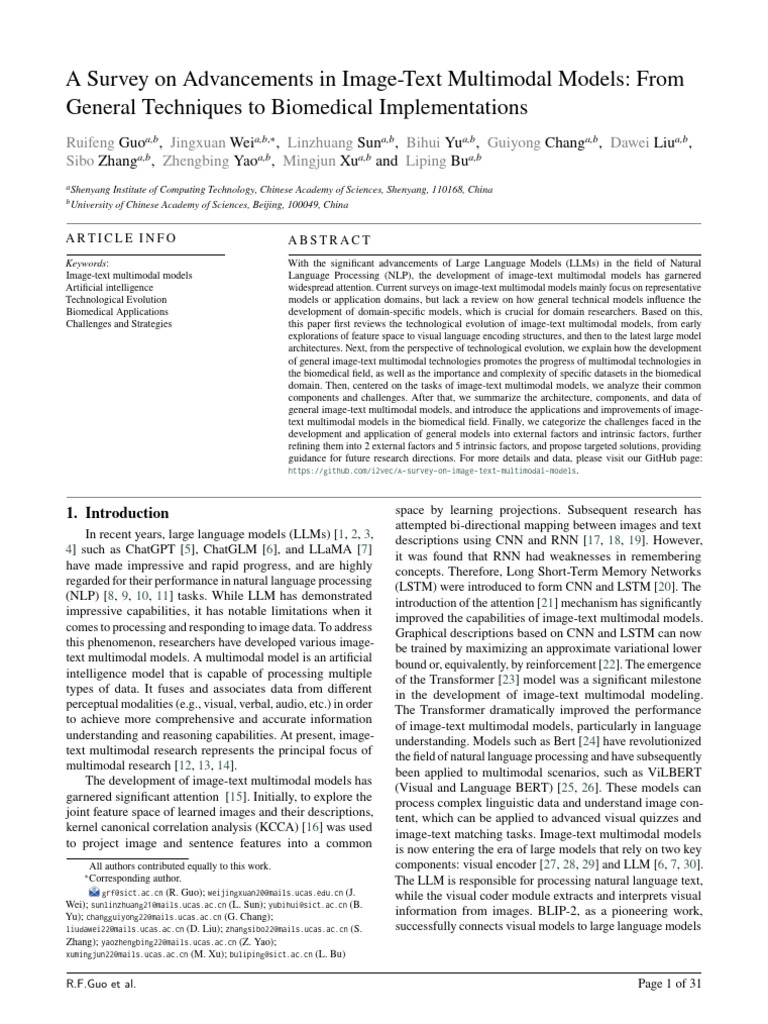 A Survey On Image Text Multimodal Models (2023) | PDF | Applied ...