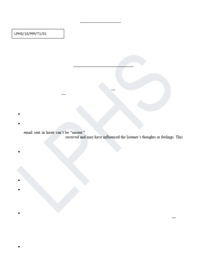 MM Grade 10 Unit 01 - 01-Combined | PDF | Communication | Typography