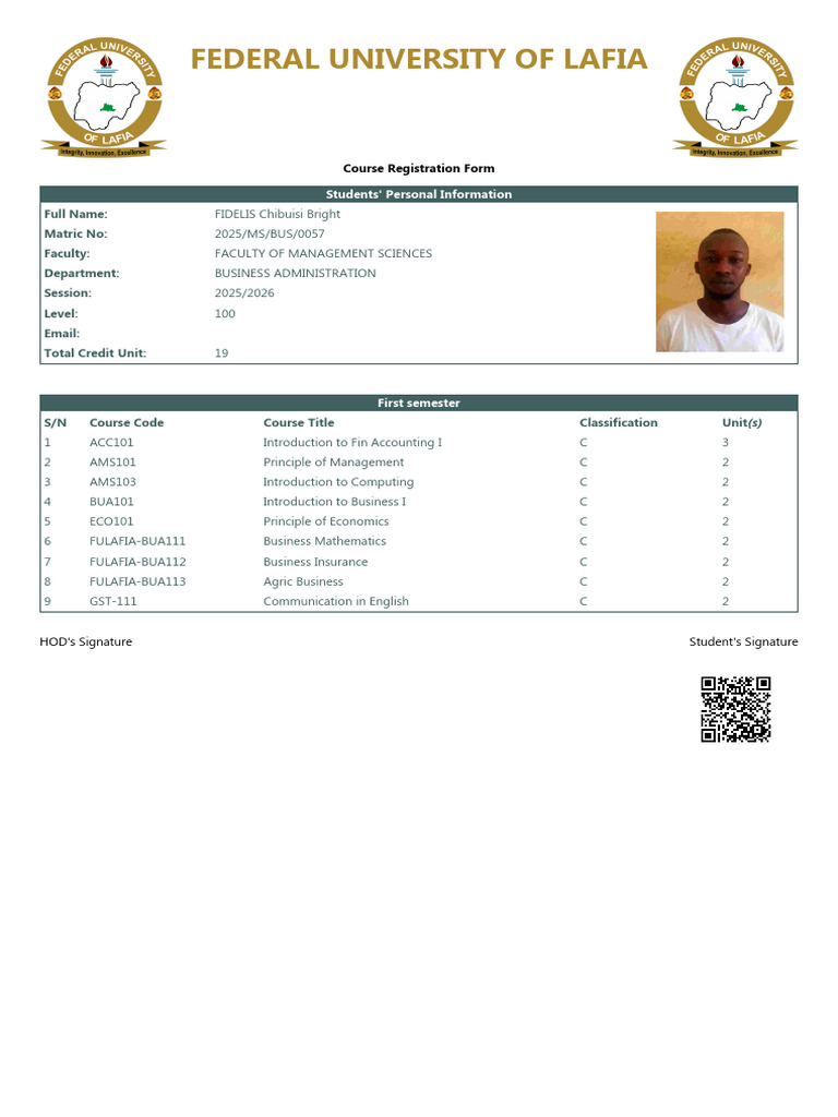 Course Form | PDF