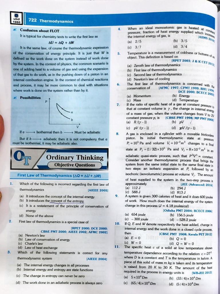 First Law of Thermodynamics DPP | PDF