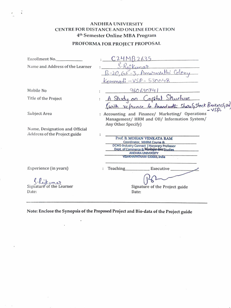 Project Work Synopsis Submission Submission | PDF