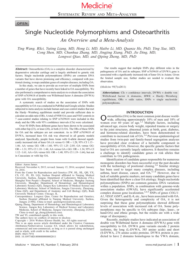 Single Nucleotide Polymorphisms and.38 | PDF | Single Nucleotide ...