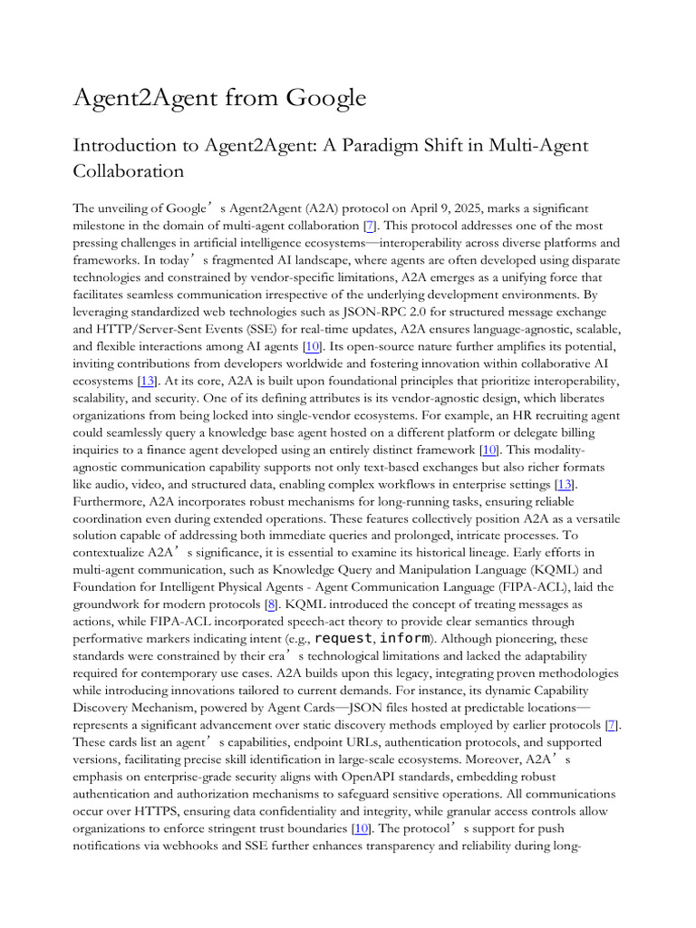 Agent2Agent From Google | PDF | Artificial Intelligence | Intelligence ...