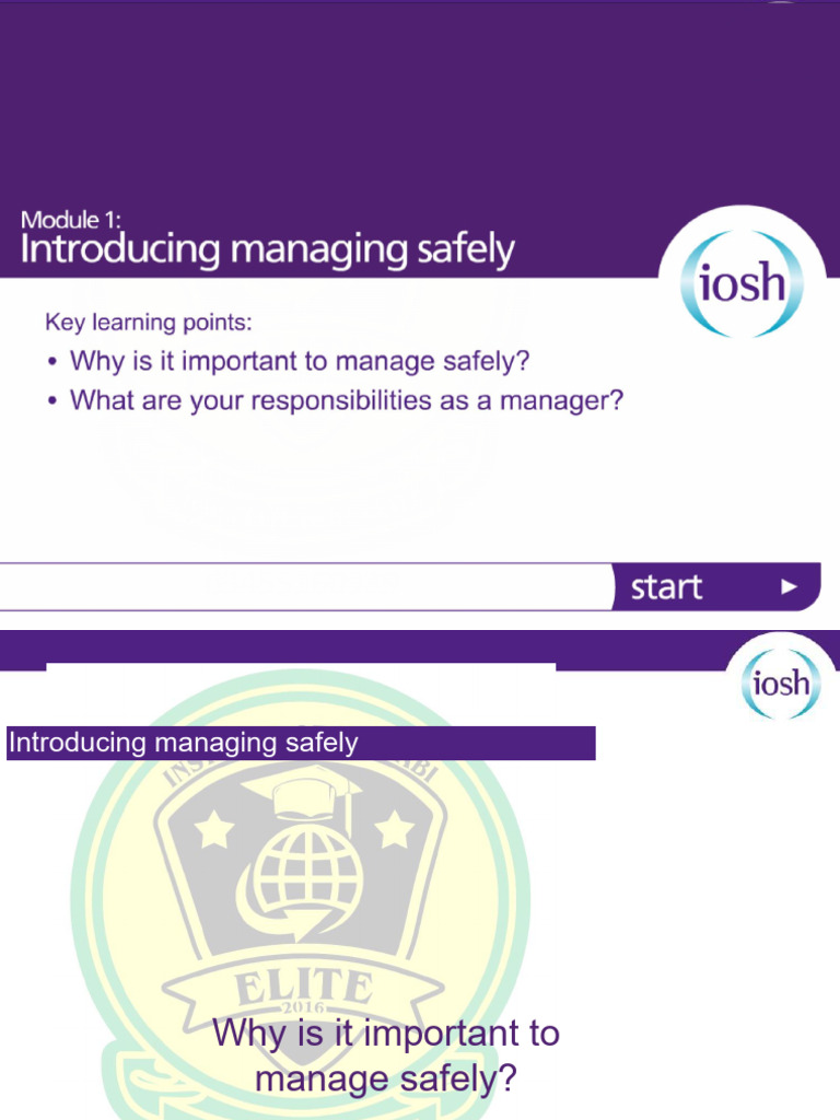 Iosh Module1 (1) Yaseen Ahmad_Health and Safety Trainer | PDF ...