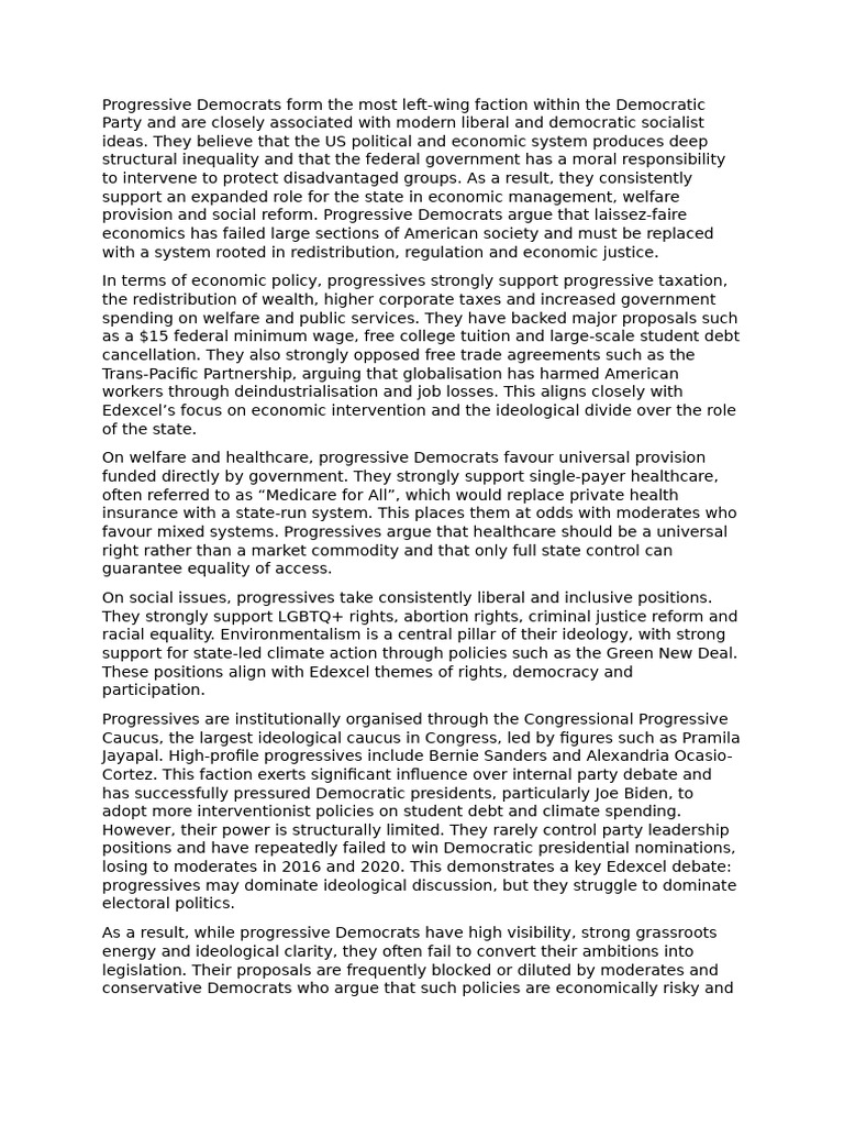 Progressive Democrats form the most left | PDF | Progressivism In The ...