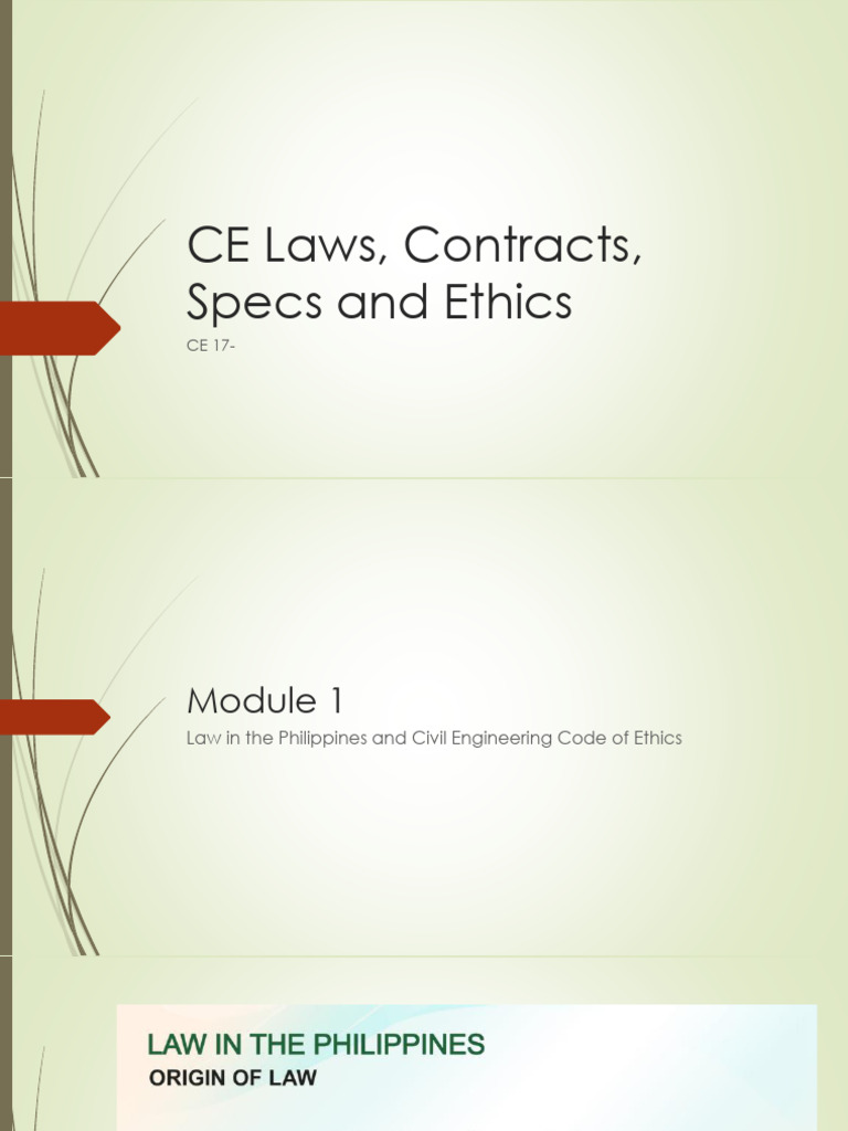 Lecture-1 - CE Laws | PDF