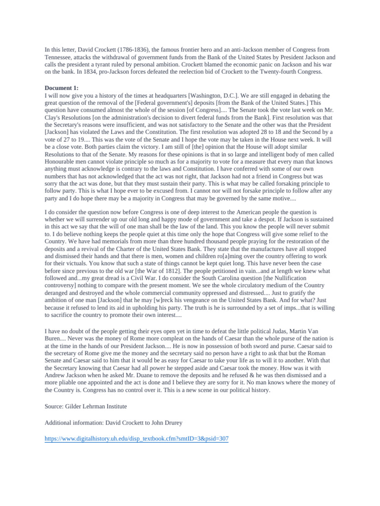 172295720171024444.docx | PDF | Andrew Jackson | United States House Of ...