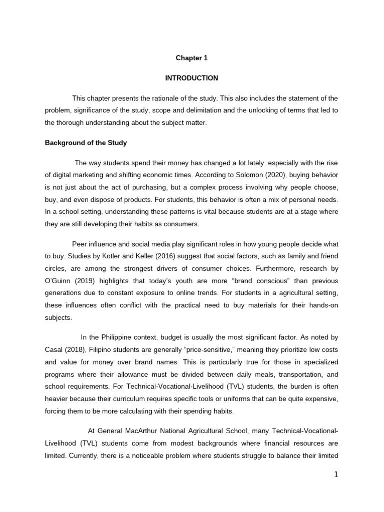 Chapter 1-3 ram (3) | PDF | Survey Methodology | Consumer Behaviour