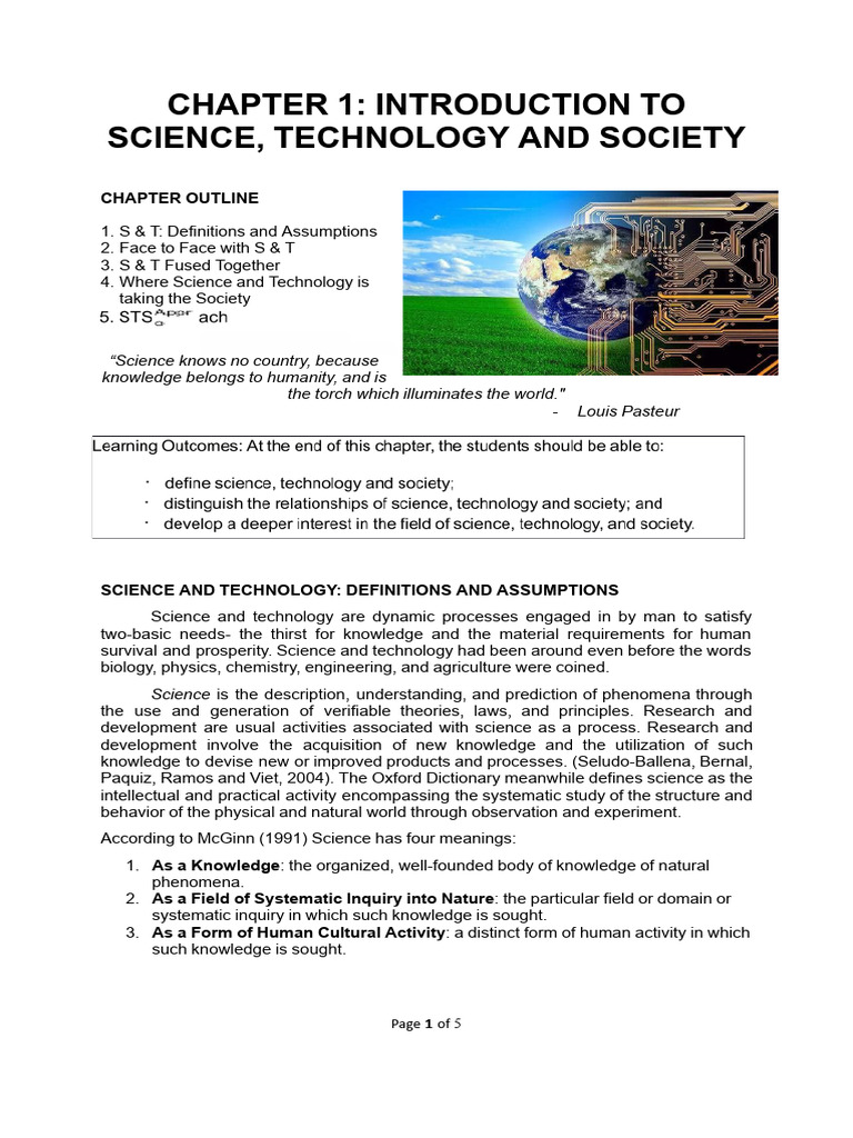 Lesson 1. Introduction To Science, Technology and Society | PDF ...
