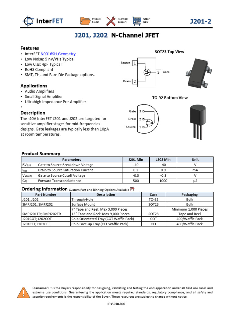 J201 | PDF | Field Effect Transistor | Electrical Engineering