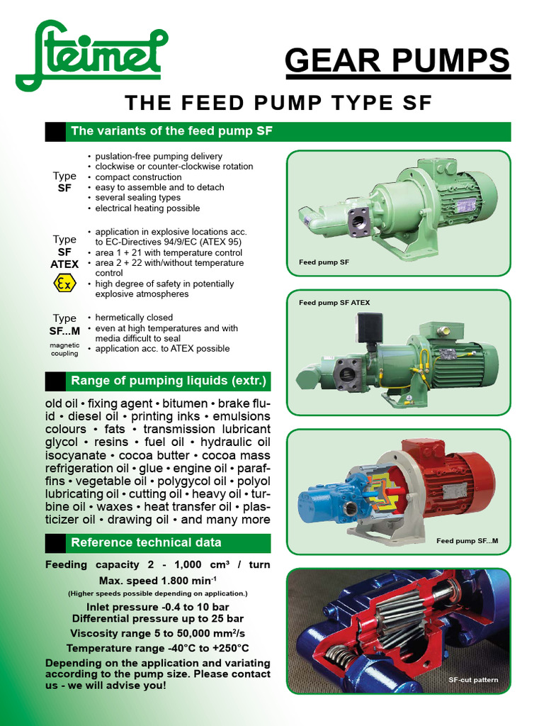Steimel sf2 8r VLFM Gear Pump 462427 | PDF | Pump | Engines