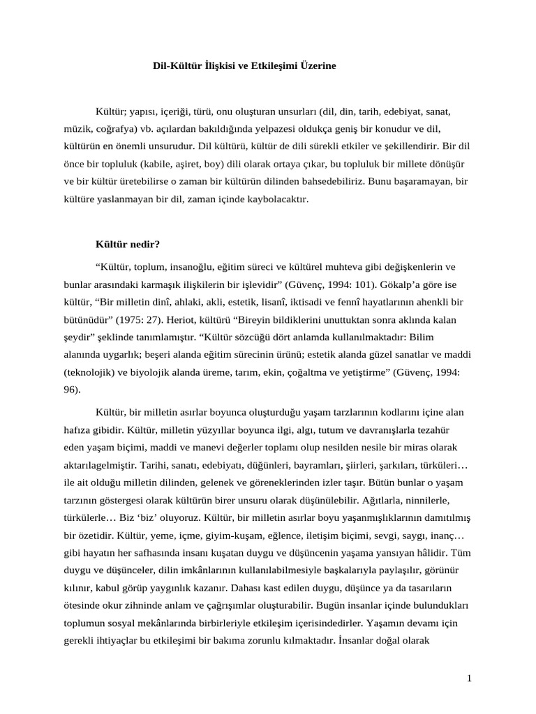 Dil Kültürİlişkisi | PDF