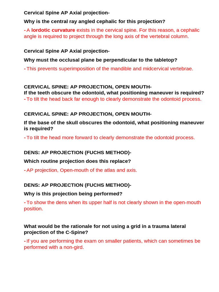 Vertebral Column Questions | PDF