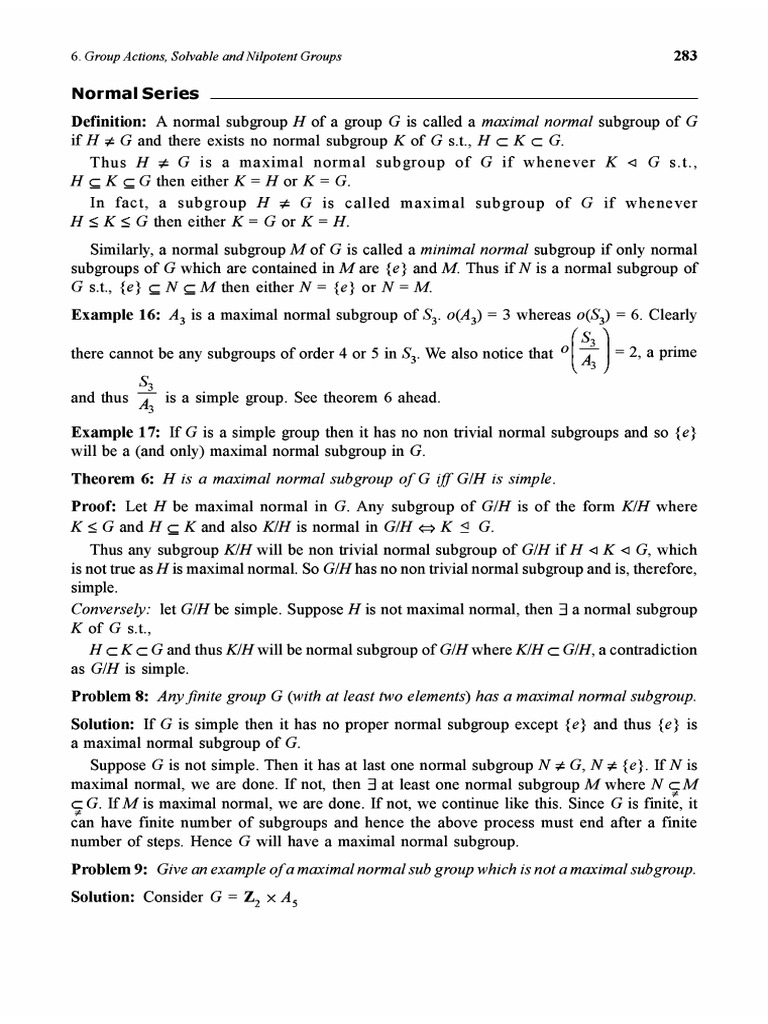 Normal Subnormal Series, Solvable Grp, Nilpotent Grp | PDF