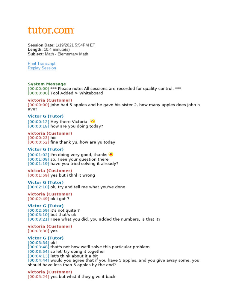 CII Transcript - Elementary Math | PDF | Thought | Cognitive Psychology