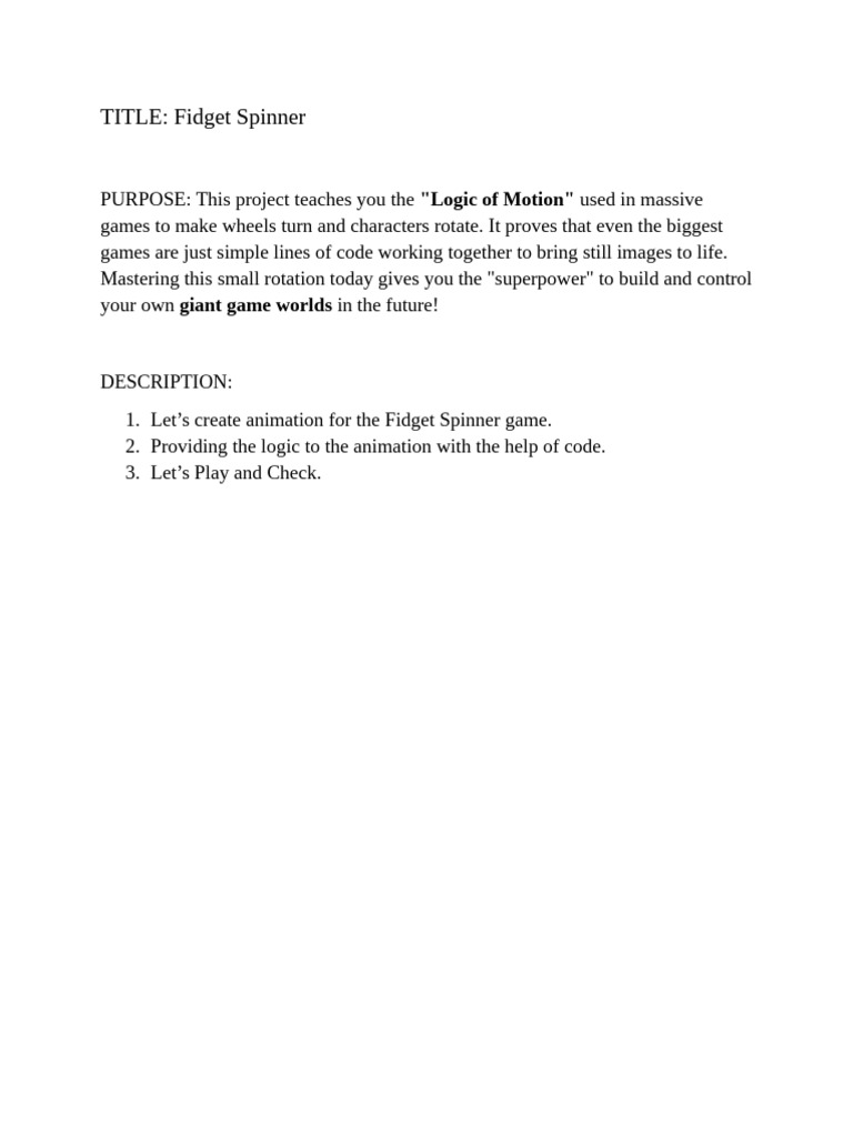 Description for Fidget Spinner | PDF