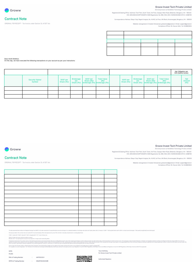 Contract Note 5723544865-Repaired | PDF | Private Sector | Payments