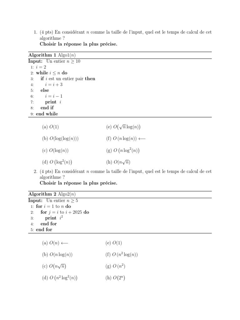 E1 F Solution | PDF | Informatique théorique | Mathématiques appliqués