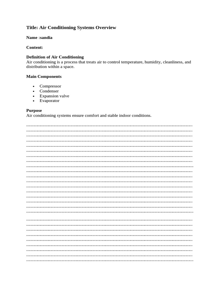 Air Conditioning Systems Overview Notes | PDF | Air Conditioning ...