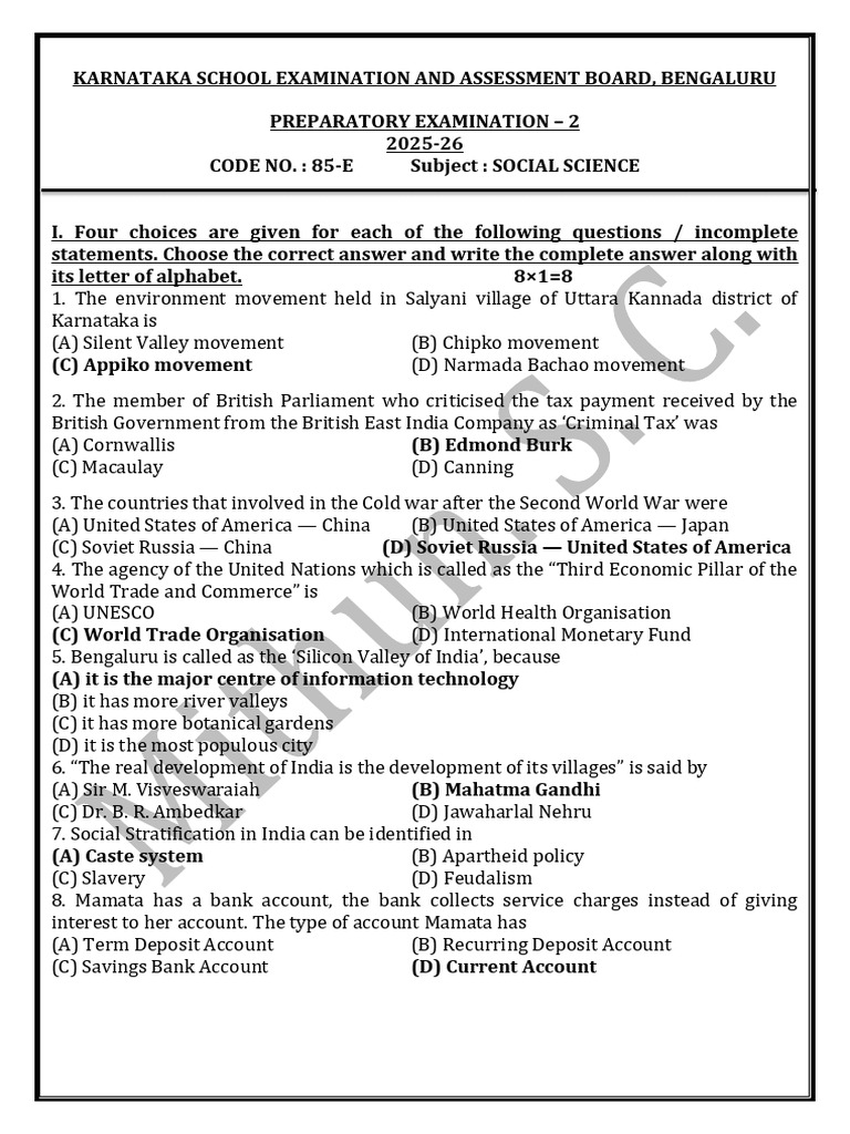 Key Answer SS Preparatory Exam 2 | PDF | Trees | Forests