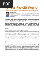 Rio+20 Analysis Article by Uchita de Zoysa (MEDIA RELEASE)