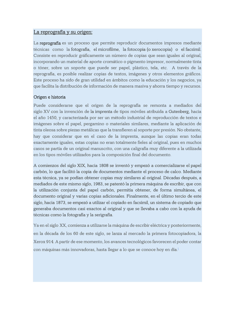 Resumen de Reprografía Completo | PDF