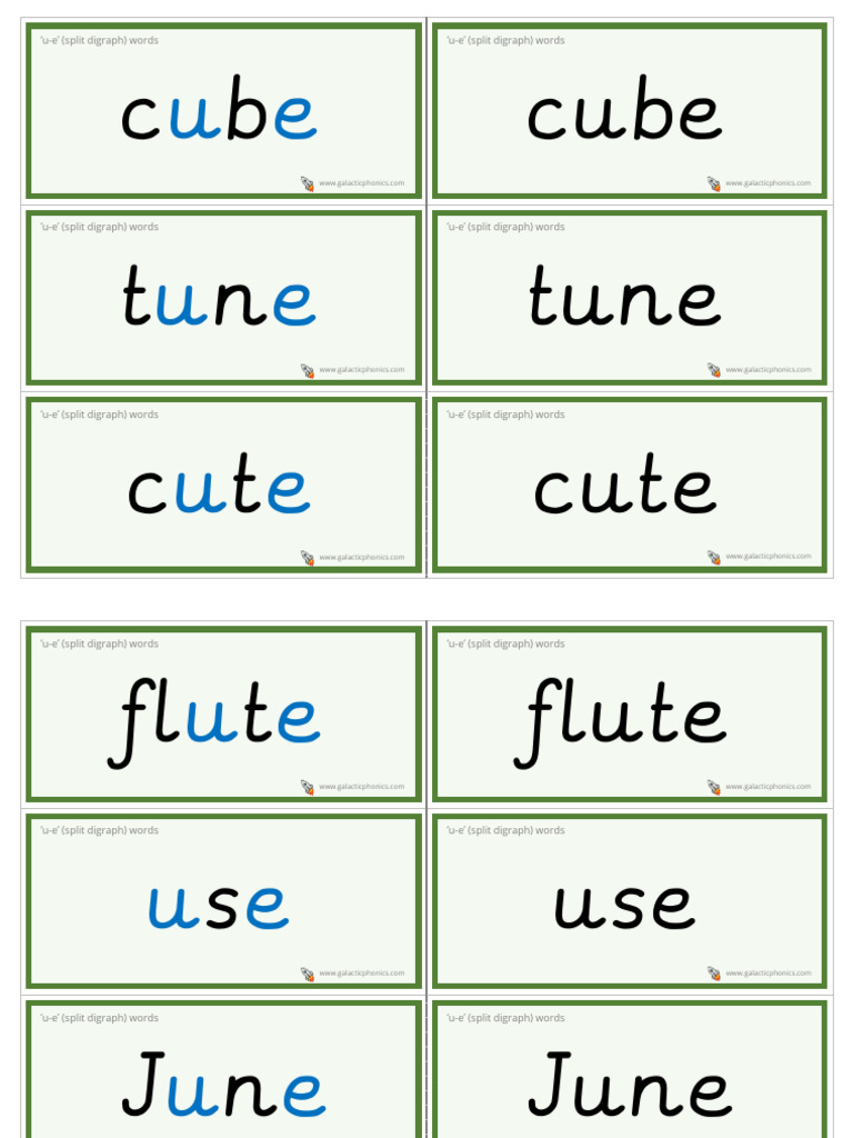Ue Split Word Cards p | PDF