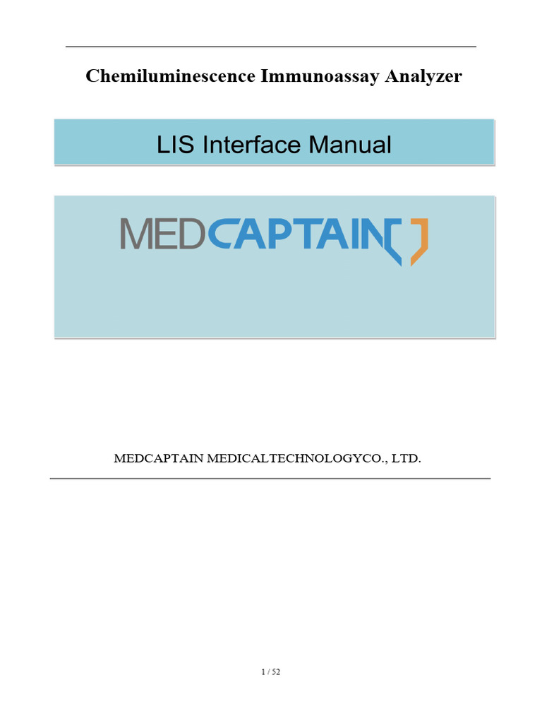 Immu F6 LIS Interface Manual - V1.0 | PDF | Computer Data | Computing