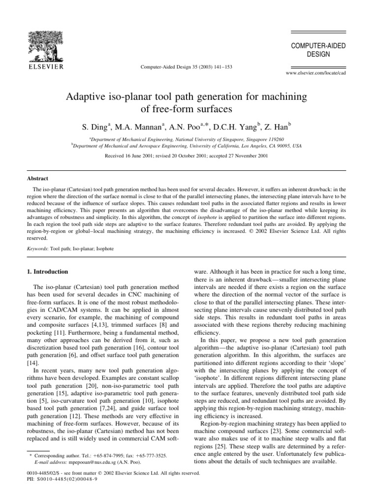 Adaptive Iso-Planar Tool Path Generation For Machi | PDF | Angle ...