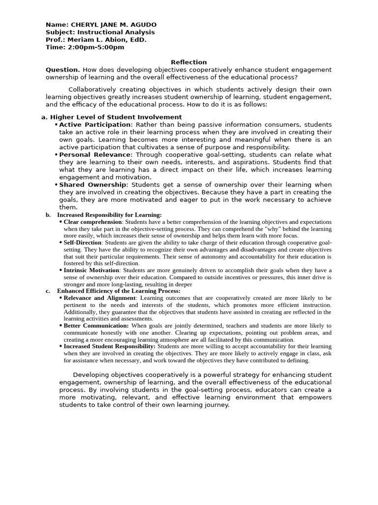 Instructional Analysis Output | PDF | Educational Assessment ...