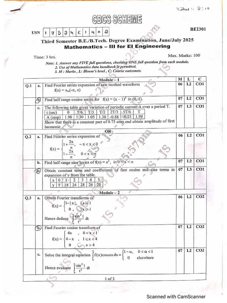 3rd Semester All Previous Paper 2024-2025 | PDF