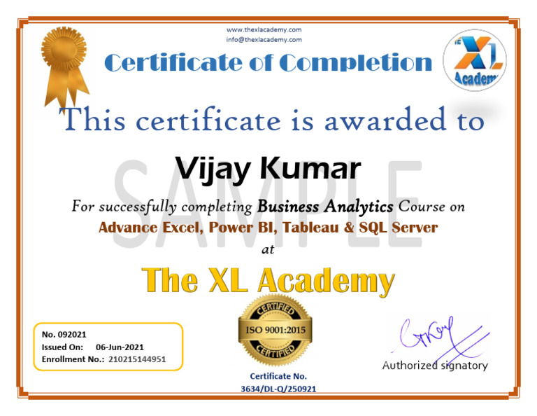 Sample Certificate | PDF