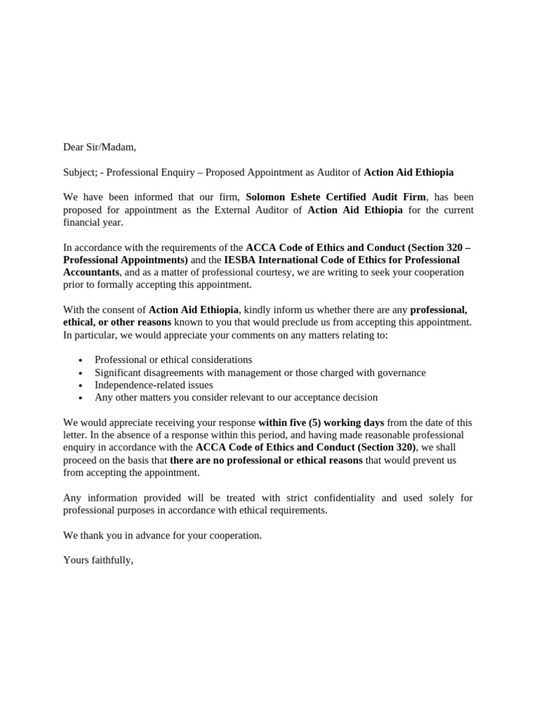 Professonal Etiquity Letter | PDF