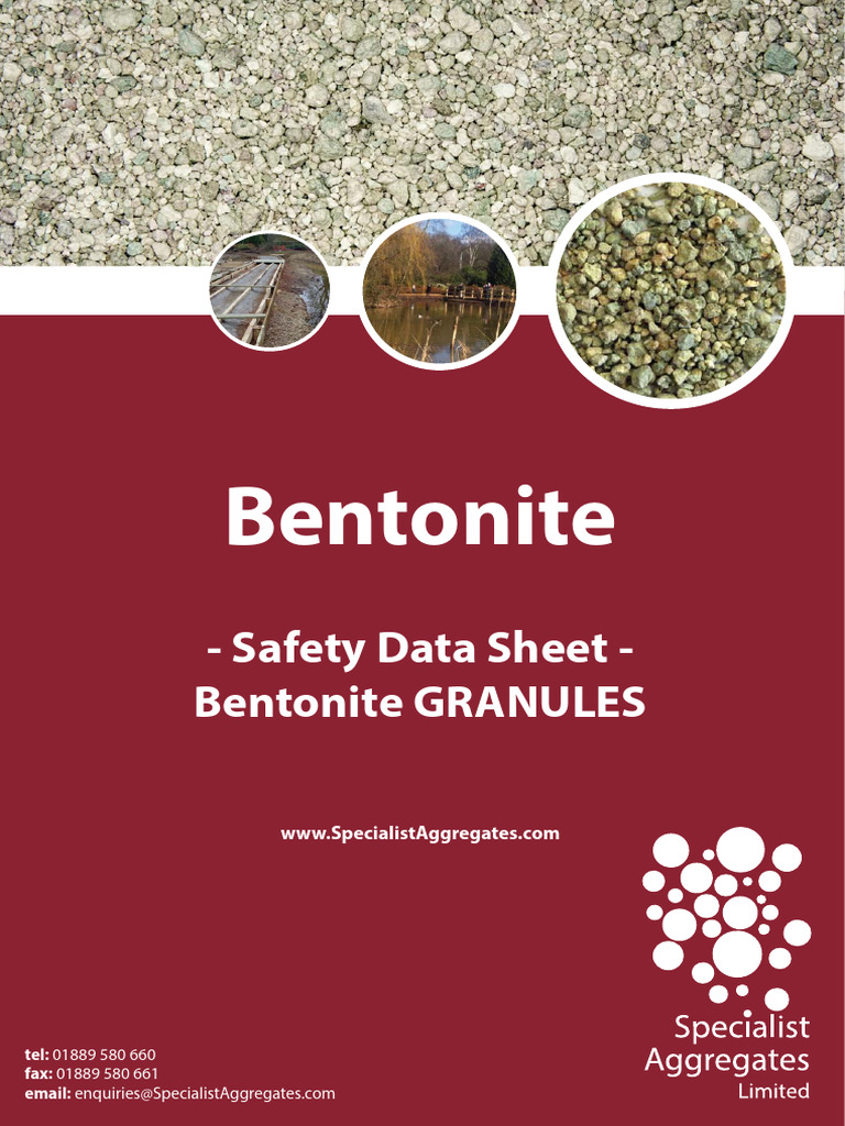 Specialist Aggregates Bentonite Granules Safety Data Sheet | PDF ...