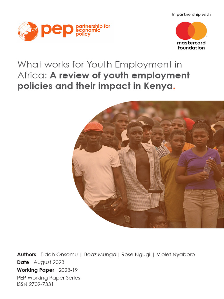Youth Employment Kenya Working Paper | PDF | Unemployment | Employment