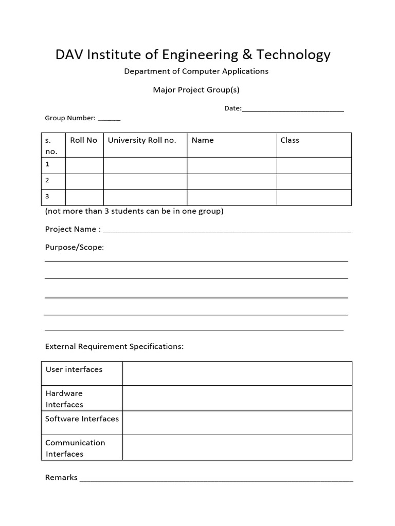Major Project Form | PDF