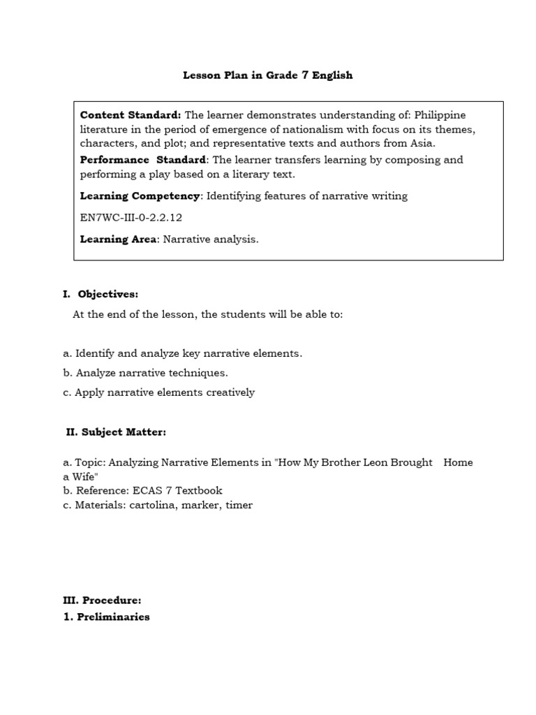 Final Lesson Plan | PDF | Narrative | Lesson Plan