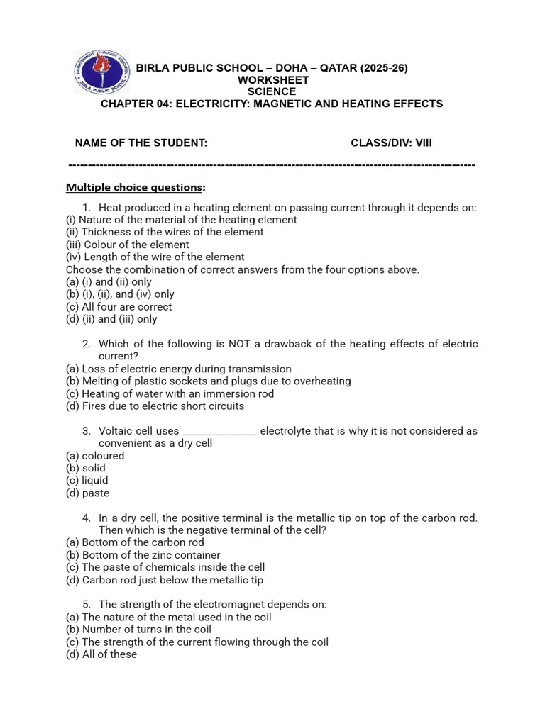 _class 8 - Ws - Ch. 04_ Electricity_ Magnetic and Heating Effects.docx ...