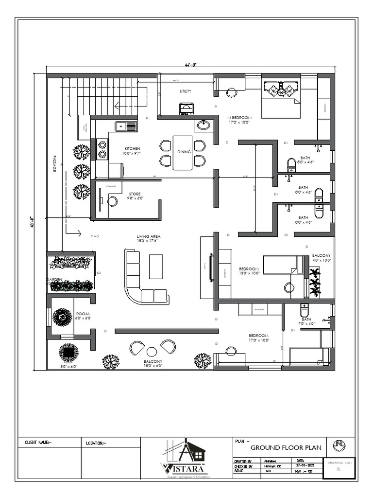 44 X 48 First Floor Plan | PDF | Home | Room