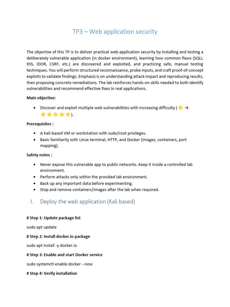 TP 3 - Web Application Security | PDF | Computer Science | Computer ...