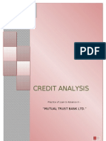 INTERNSHIP REPORT in Credit Analysis of Mutual Trust Bank LTD For Asian University of Bangladesh - Dhaka