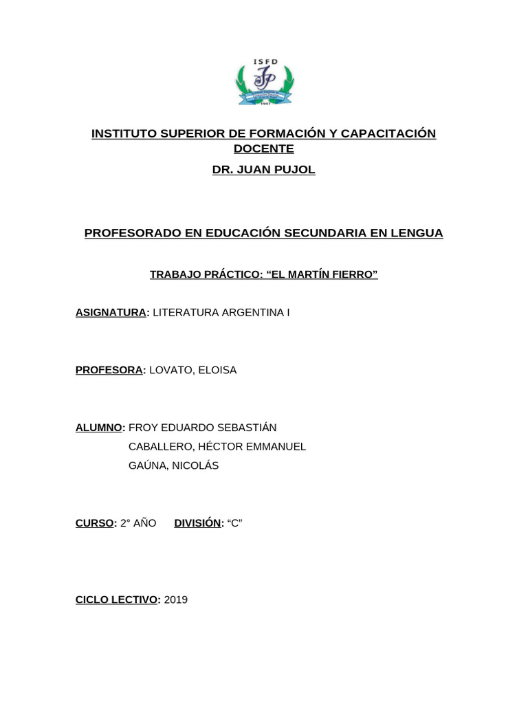 Trabajo del Martín Fierro | PDF | Prisión