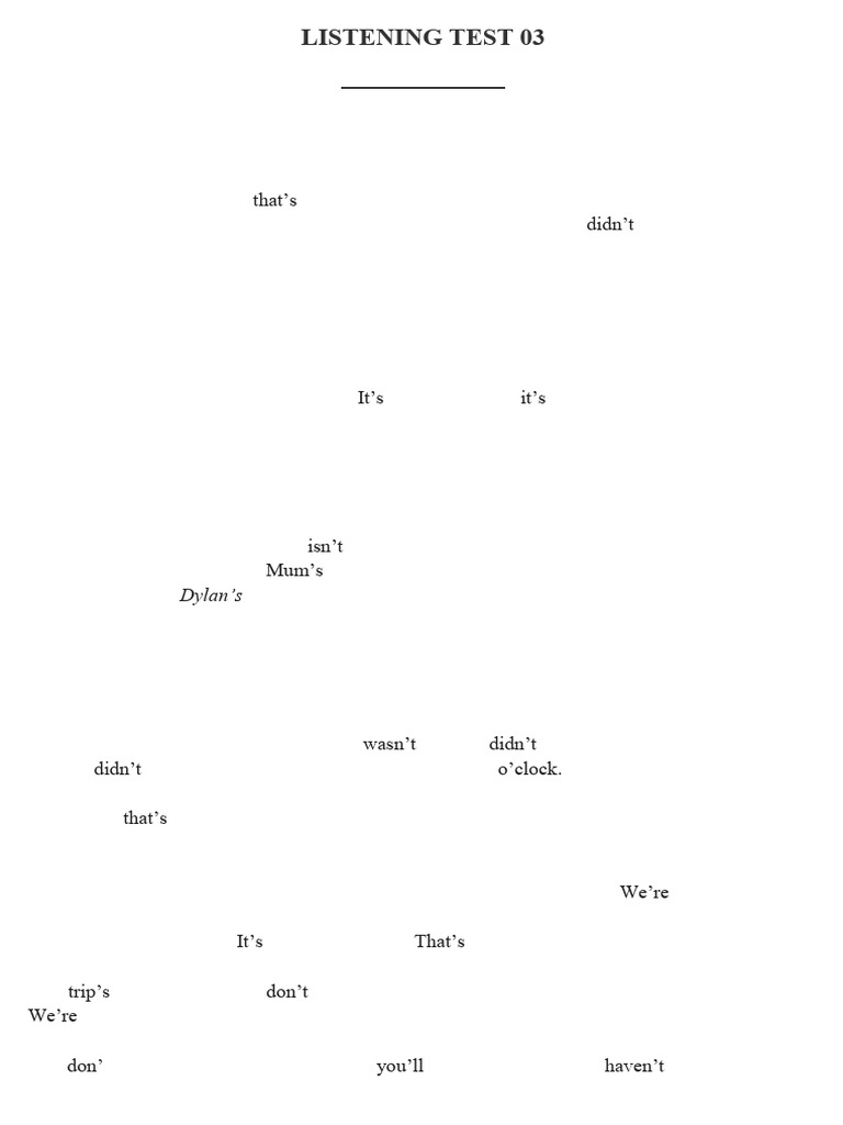 Listening Test 3 - Script | PDF