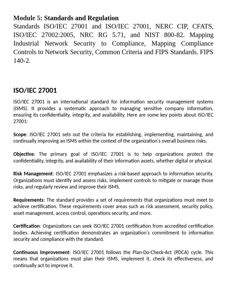 Module 5 - Standards | PDF | Computer Security | Security