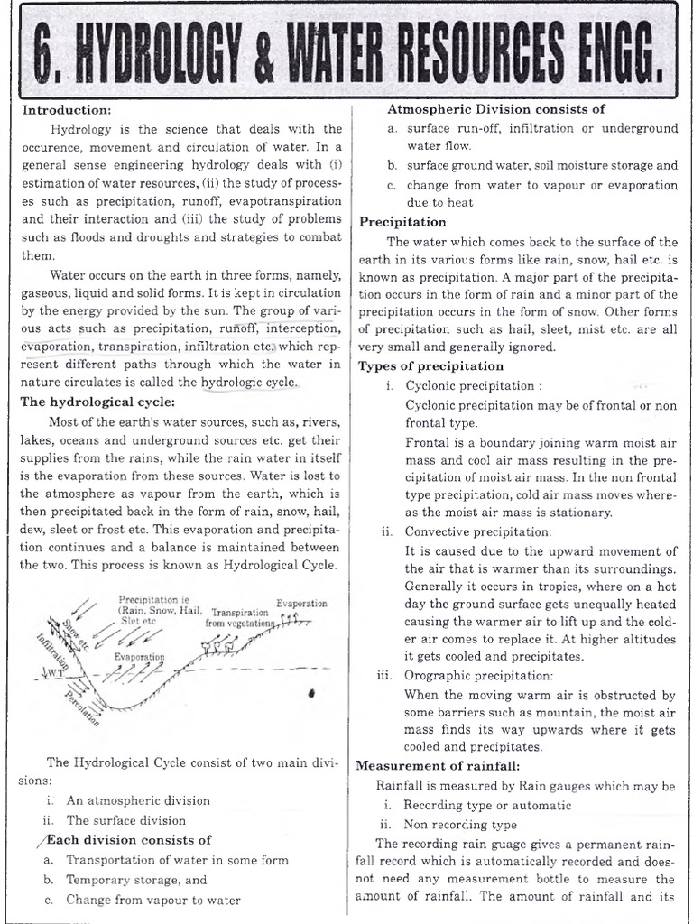 6A- Hydrology and Water Resourcs Engg | PDF