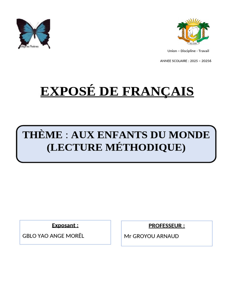 Exposé de Français 002 | PDF