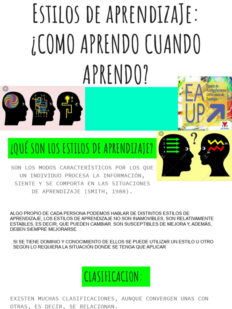 Estilos de Aprendizaje ¿Como Aprendo Cuando Aprendo | PDF | Aprendizaje ...