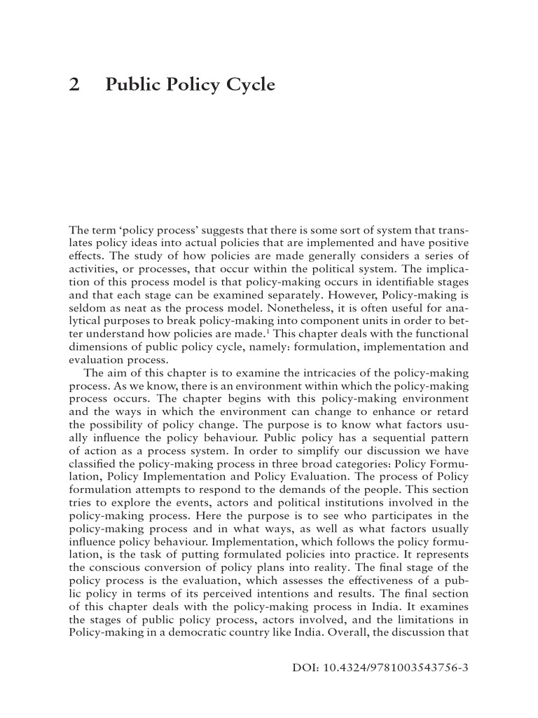 Public policy cycle | PDF | Policy | Cabinet (Government)