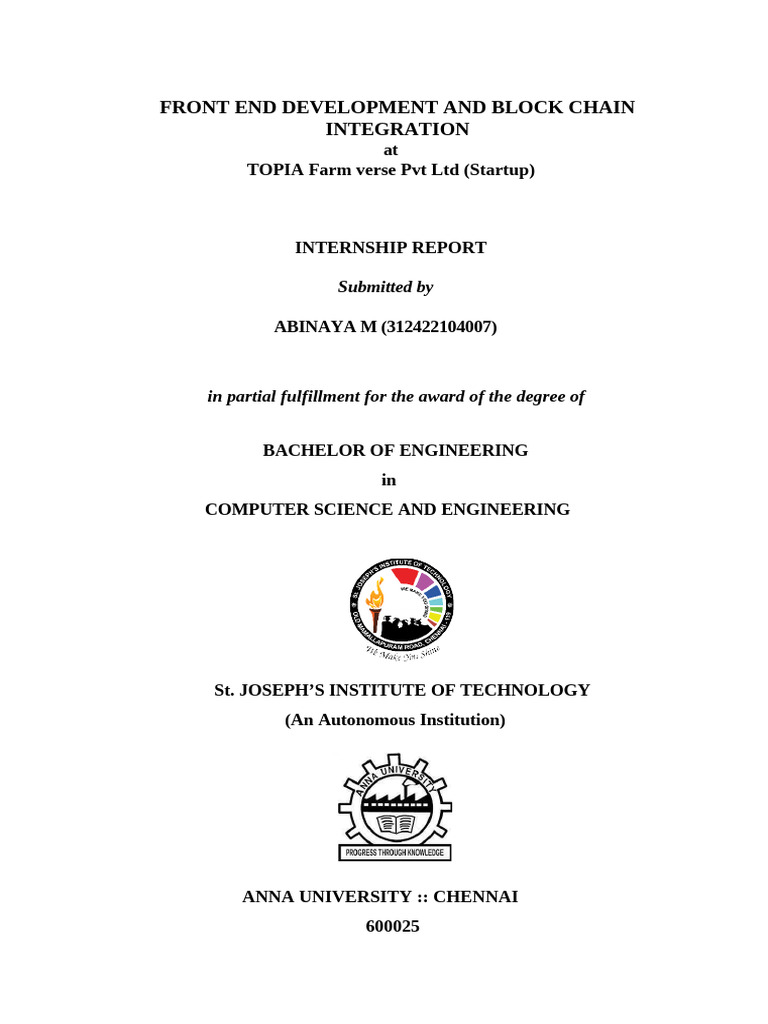 Sample Internship Report | PDF | Web Development | Computing
